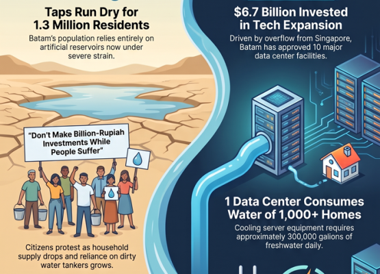 Thirsty Servers, Thirsty People: Batam’s Data Center Boom and the Coming Water Crisis